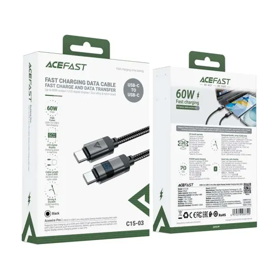 Acefast C15-03 60W Type-C to Type-C Charging Data Cable