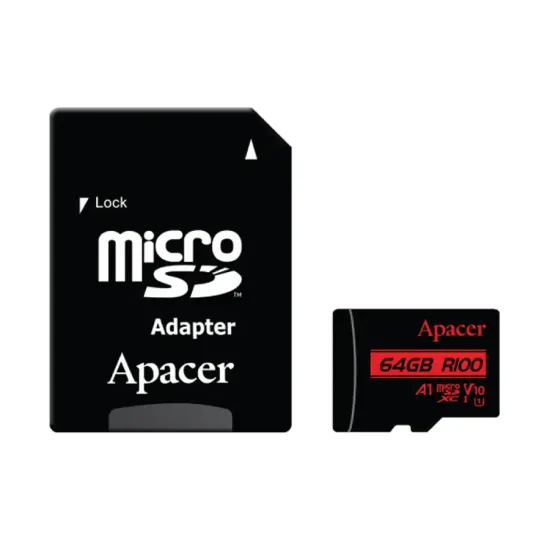 Apacer R100 64GB UHS-I Class 10 MicroSDXC Memory Card (AP64GMCSX10UB-R)