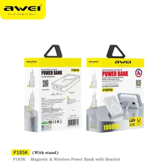 Awei P185K 10000mAh 22.5W Fast Charging Magnetic Power Bank