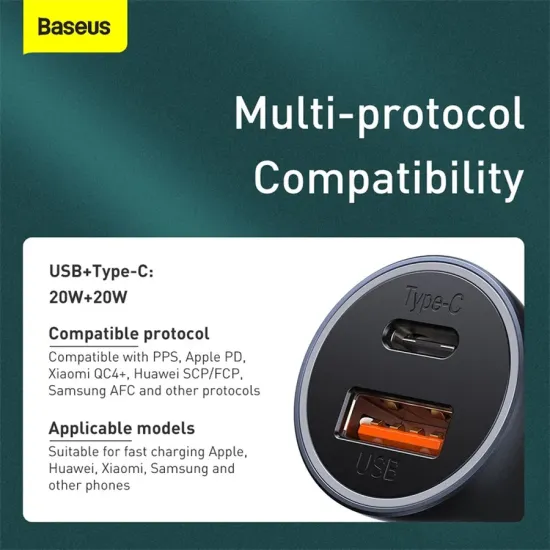 Baseus CCJDZ-CC 40W Car Charger (No Cable)