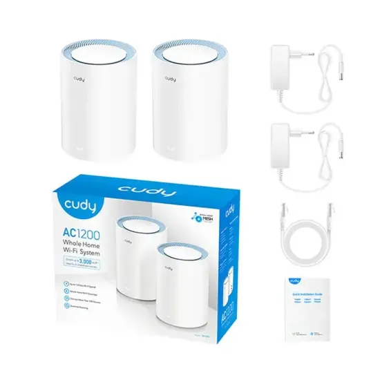 Cudy M1200 AC1200 Whole Home Mesh WiFi System (2-Pack)