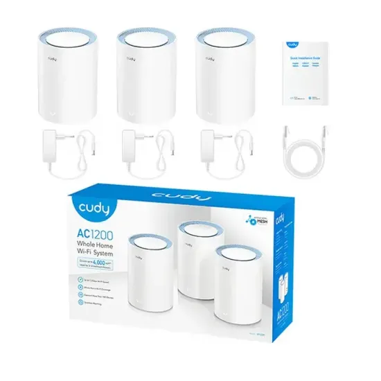 Cudy M1200 AC1200 Whole Home Mesh WiFi System (3-Pack)