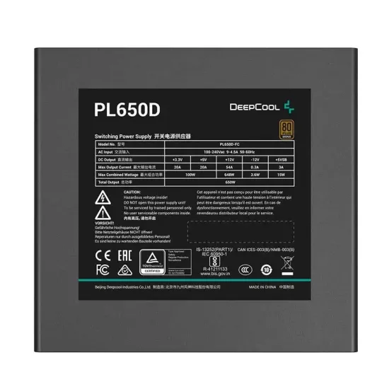 DeepCool PL650D 650W 80 Plus Bronze Non-modular Power Supply