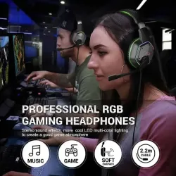 EKSA E1000 Green 7.1 Surround Sound Gaming Headset