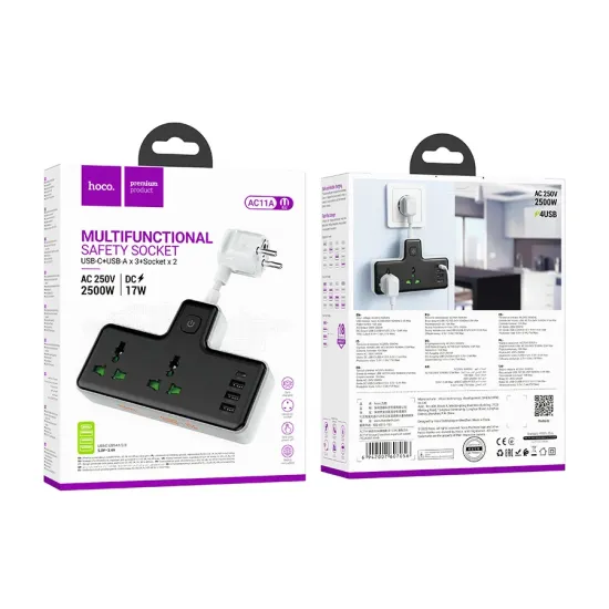 Hoco AC11A Voyage 6-Ports Expansion Power Strip