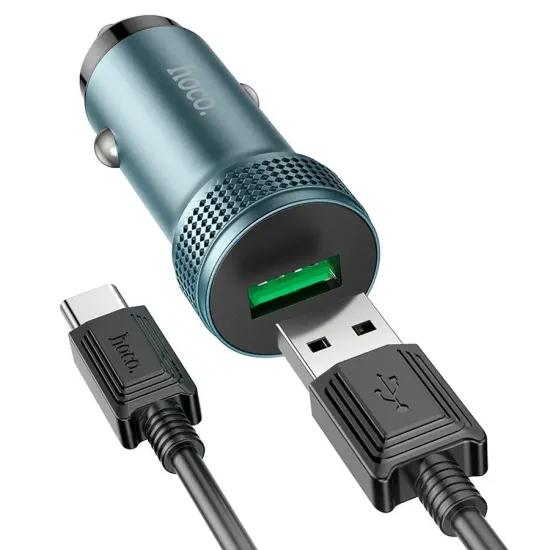 Hoco Z49A Level Single Port 18W Car Charger With Type-C Cable