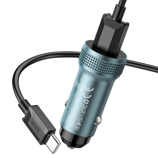 Hoco Z49A Level Single Port 18W Car Charger With Type-C Cable