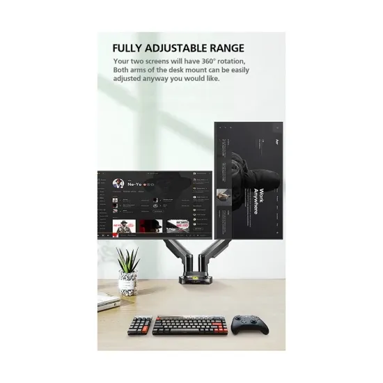 Micropack DM-02 17-27 inch Monitor Dual Arm Desk Mount Stand