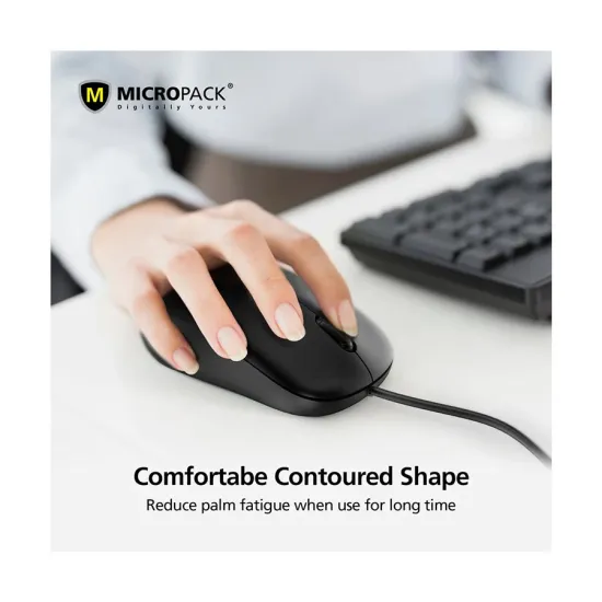 Micropack M105 Silent Black Wired Optical Mouse