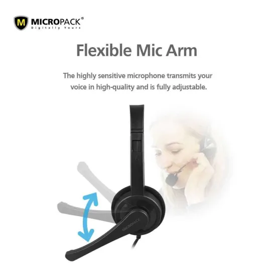 Micropack MHP-01 Black Wired Headphone