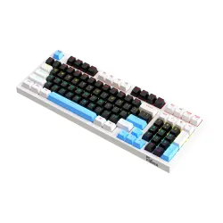 PC Power K98 RGB Hot Swappable Mechanical Keyboard (Keycap White & Black + Blue)