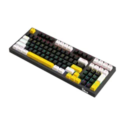 PC Power K98 RGB Hot Swappable Mechanical Keyboard (Keycap: White & Black + Yellow)