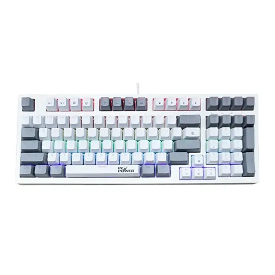 PC Power K98 RGB Hot Swappable Mechanical Keyboard (Keycap: White & Grey)