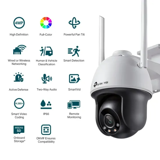 TP-Link VIGI C540-W 4mm 4MP Full-Color Wi-Fi IP PTZ Camera